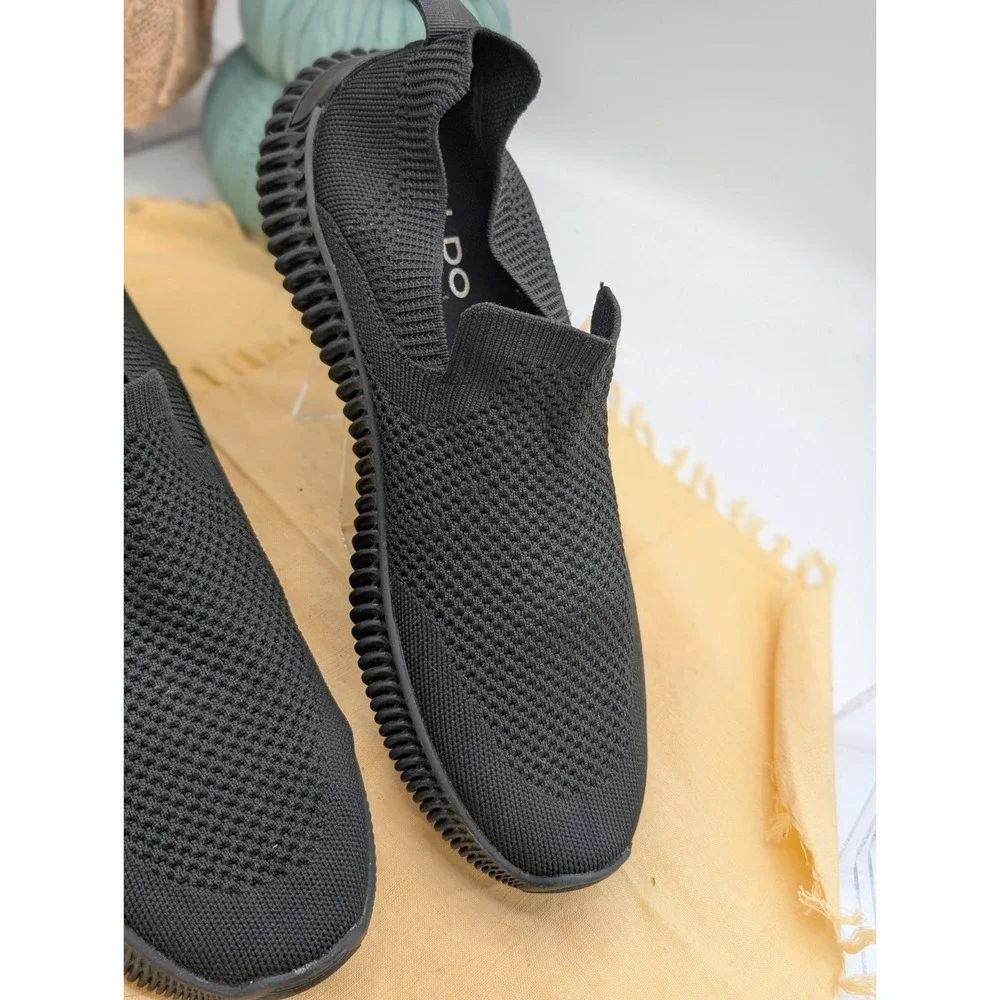 ALDO Brywin Men's Black Knitted Slip-On Sock Sneakers Size 10 / EUR 43